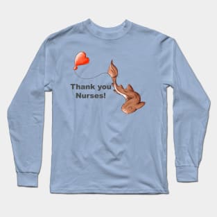 Nurse Shark Heart (With Text) Long Sleeve T-Shirt